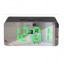 Зеркальные LED часы с будильником и термометром DS-3658L Чёрные (зеленная подсветка) Зеркальные LED часы с будильником и термометром DS-3658L Чёрные (зеленная подсветка)