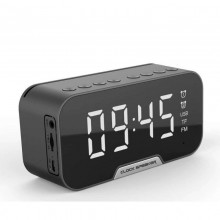 Портативная беспроводная блютуз колонка Kimiso K10 LED CLOCK (FM, micro-USB, TF, AUX) с зеркальными часами будильником и подсветкой 3 Вт Черная Портативная беспроводная блютуз колонка Kimiso K10 LED CLOCK (FM, micro-USB, TF, AUX) с зеркальными часами будильником и подсветкой 3 Вт Черная