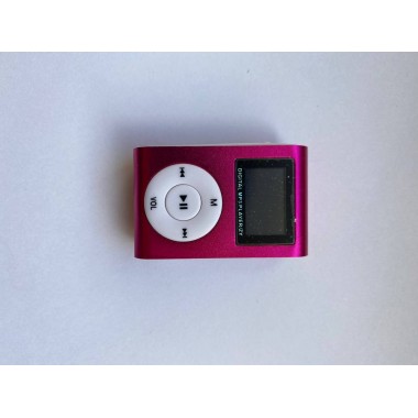 MP3 Плеер TOTO TPS-02 з дисплеєм та кліпсою для кріпдення на одязі. Компактний та зручний плеєр малинового кольору.