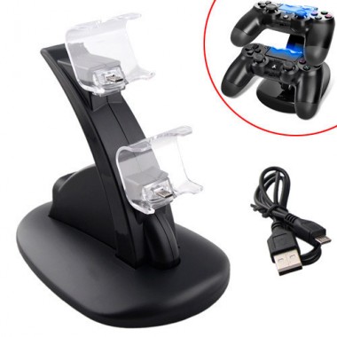 Зарядная док станция для зарядки 2 геймпадов DualShock 4 PS4