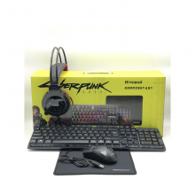 Игровой комплект CYBERPUNK CP-009 4в1 RGB (Клавиатура, мышь, наушники, коврик) Игровой комплект CYBERPUNK CP-009 4в1 RGB (Клавиатура, мышь, наушники, коврик)