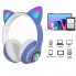 Беспроводные наушники с кошачьими ушками и RGB подсветкой Cat VZV-23M Синие