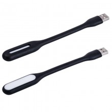 Гибкий USB 1W фонарик, черный. 