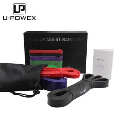Резиновые петли для фитнеса U-Powex Набор из 4 петель + чехол