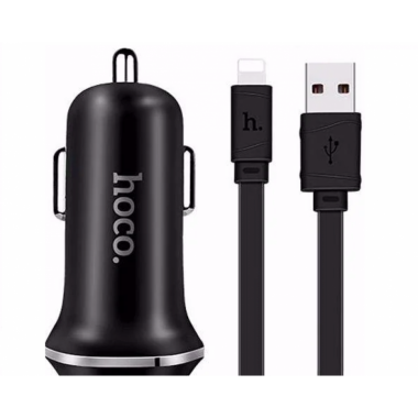 Автомобильное зарядное устройство в прикуриватель Hoco Z1+кабель Lightning 100см 2USB, 2.1A