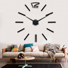 Настенные часы 3Д часы «сделай сам» Time 3D “DIY CLOCK” Black кварцевые большого размера палочки Черные
