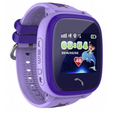 Детские умные часы-телефон с GPS трекером водонепроницаемые Smart Watch Aqua Q300-DF Фиолетовые