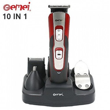 Беспроводная Машинка для стрижки GEMEI GM-592 триммер 10 в 1. Триммер с  самым большим количеством насадок. 