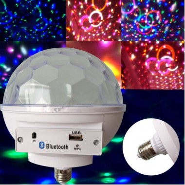 Светомузыка диско шар с цоколем Magic Ball Music MP3 плеер с bluetooth