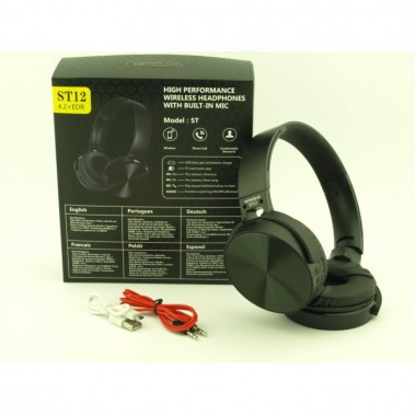 Беспроводные наушники гарнитура bluetooth MDR ST12 BT чёрные
