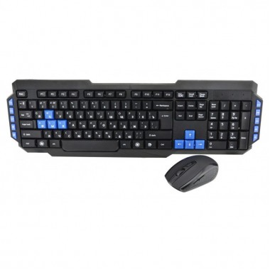 Игровая Русская  беспроводная клавиатура + мышка Dellta EM1200