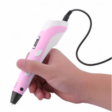 3D ручка для рисования с экраном 3д Ручка Pen2 Merlion с LCD дисплеем Розовая