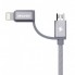 Кабель Awei CL-930C 2 в 1 USB 2.0 AM - micro-USB / Lightning 0.2 м Серый