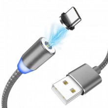 Магнитный кабель USB Type - C серый