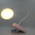 Настольная светодиодная лампа Table Lamp 7308 аккумуляторная на прищепке Розовая