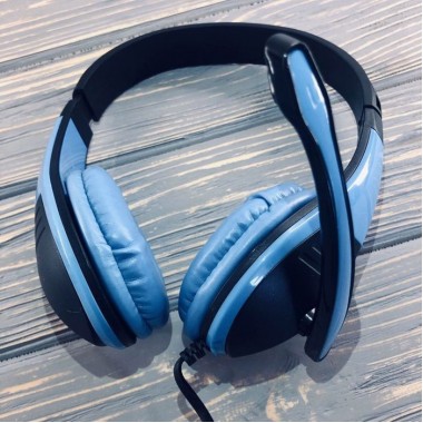 Наушники проводные Akorn OK-1018 с микрофоном Синие
