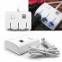 Автомобильный разветвитель тройник UKC 1506A + 2 USB 120W Белый