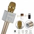 Беспроводной микрофон караоке блютуз Q9 Bluetooth динамик USB Золотой В ЧЕХЛЕ