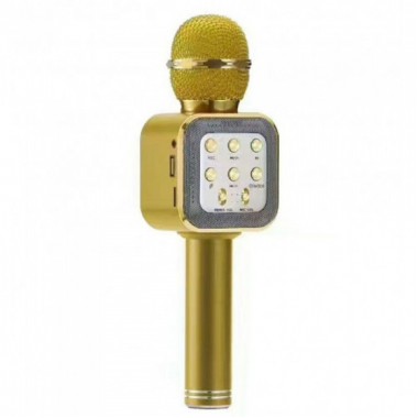 Беспроводной микрофон караоке блютуз WS1818 Bluetooth Золотой