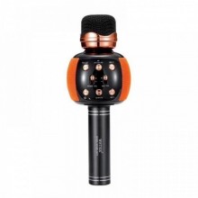 Беспроводной микрофон караоке блютуз WESTER WS-2911 Bluetooth динамик USB Чёрный с оранжевым Беспроводной микрофон караоке блютуз WESTER WS-2911 Bluetooth динамик USB Чёрный с оранжевым