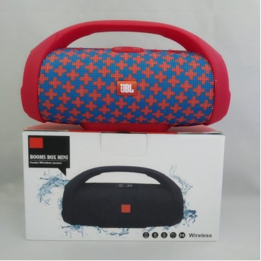 Портативная bluetooth колонка влагостойкая JBL Boombox B9 mini FM, MP3, радио Красно-Синяя