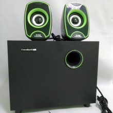 USB колонки для ПК компьютерные колонки 2.1 MP3 Uaudio A5000 Салатовые