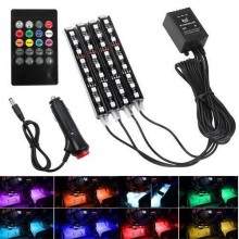 Декоративная RGB LED подсветка салона авто цветомузыка c пультом Декоративная RGB LED подсветка салона авто цветомузыка c пультом