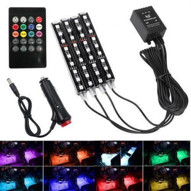 Декоративная RGB LED подсветка салона авто цветомузыка c пультом