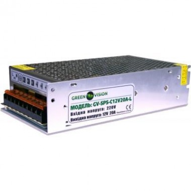 Блок питания для систем видеонаблюдения GreenVision GV-SPS-C 12V20A-L (3451)