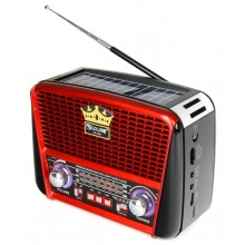 Портативная колонка MP3 USB Golon RX-456S Solar с солнечное панелью Black-Red