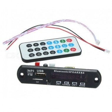 Встраиваемый MP3 плеер, Bluetooth FM USB microSD, 12В для авто
