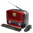 Портативная колонка MP3 USB Golon RX-456S Solar с солнечное панелью Black-Red