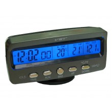 Часы 7045V +термометр внут/наруж/подсветк/вольтметр Часы 7045V +термометр внут/наруж/подсветк/вольтметр