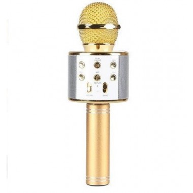 Микрофон караоке беспроводной с колонкой Bluetooth USB WS-858 + ТЕМБР