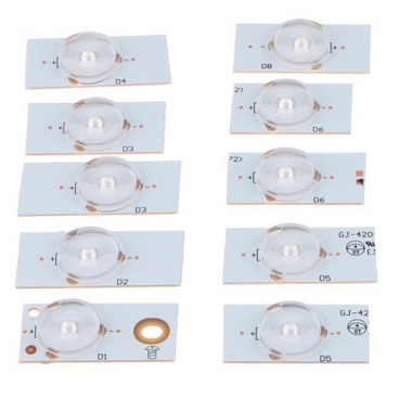 10x LED сегмент 3В для планки лампы подсветки ЖК телевизора