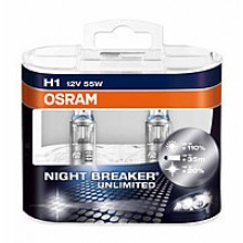 Галогенка H1 OSRAM 12V 55W +110% 64150NBU Night Breaker Unlimited (пара) Галогенка H1 OSRAM 12V 55W +110% 64150NBU Night Breaker Unlimited (пара)