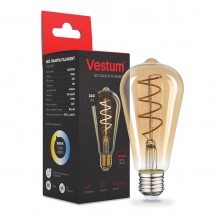 Филаментная лампа Vestum "винтаж" golden twist ST64  Е27 4Вт 220V 2500К 1-VS-2703