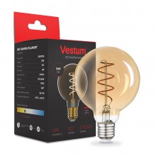 Филаментная лампа Vestum "винтаж" golden twist G95 Е27 4Вт 220V 2500К 1-VS-2503