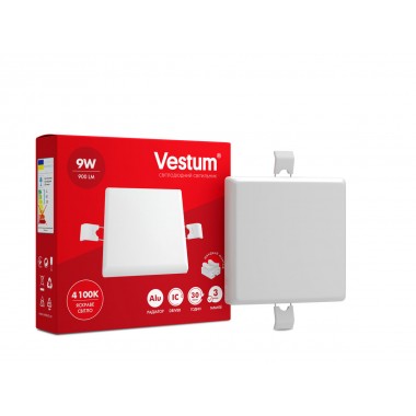 Квадратный светодиодный врезной светильник "без рамки" Vestum 9W 4100K 1-VS-5602