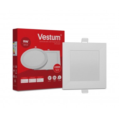 Квадратный светодиодный врезной светильник Vestum 9W 4000K 220V 1-VS-5203