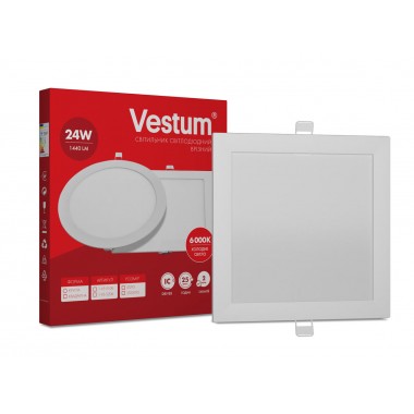 Квадратный светодиодный врезной светильник Vestum 24W 6000K 220V 1-VS-5206