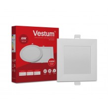 Квадратный светодиодный врезной светильник Vestum  6W 4000K 220V 1-VS-5202
