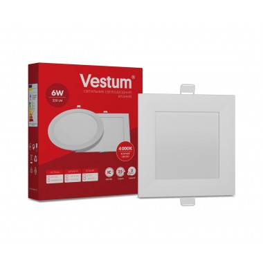 Квадратный светодиодный врезной светильник Vestum  6W 4000K 220V 1-VS-5202