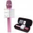 Беспроводной караоке микрофон UTM с динамиками в чехле Bluetooth USB Q7 Pink