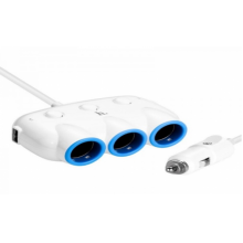 Автомобильный разветвитель тройник UTM с 12/24V USB