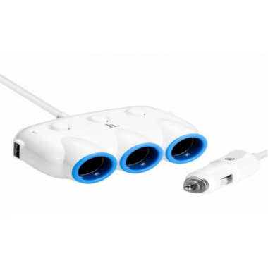 Автомобильный разветвитель тройник UTM с 12/24V USB