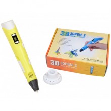 3D ручка PEN-2 UTM c LCD дисплеем и набором пластика Желтая 3D ручка PEN-2 UTM c LCD дисплеем и набором пластика Желтая