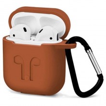 Чехол для AirPods силиконовый с карабином, Оранжевый Чехол для AirPods силиконовый с карабином, Оранжевый